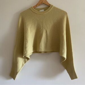 Aritzia Wilfred Free Lolan Cropped Ribbed Knit Sweater